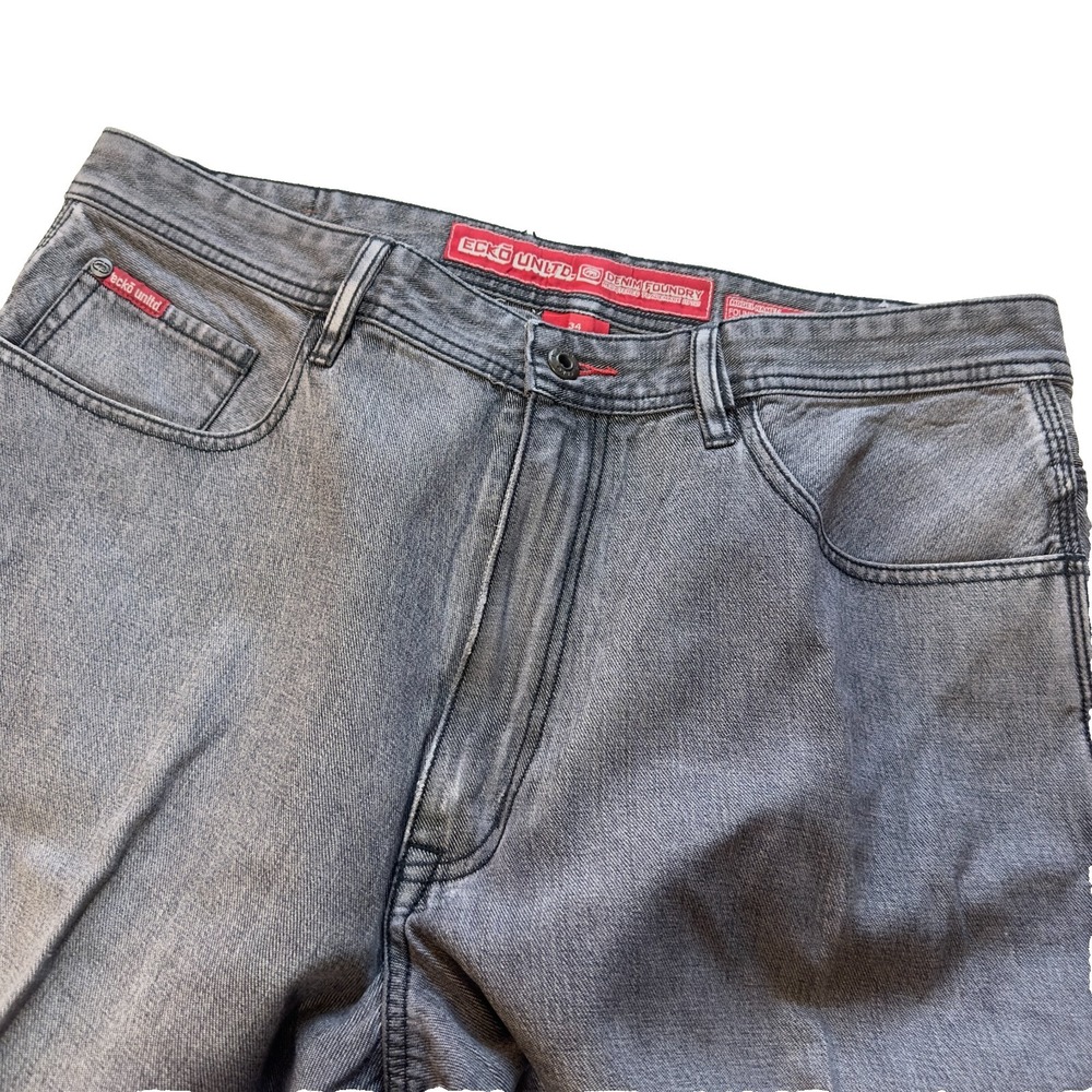 Ecko Unltd Carpenter Jeans Mens 34 Gray Foundry Denim Foundry Relaxed Streetwear - Picture 4 of 16